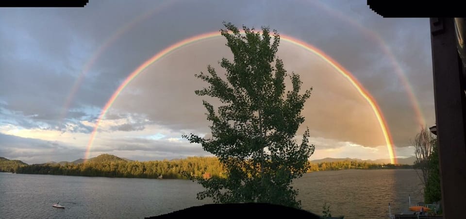 Mirror Lake with rainbow.