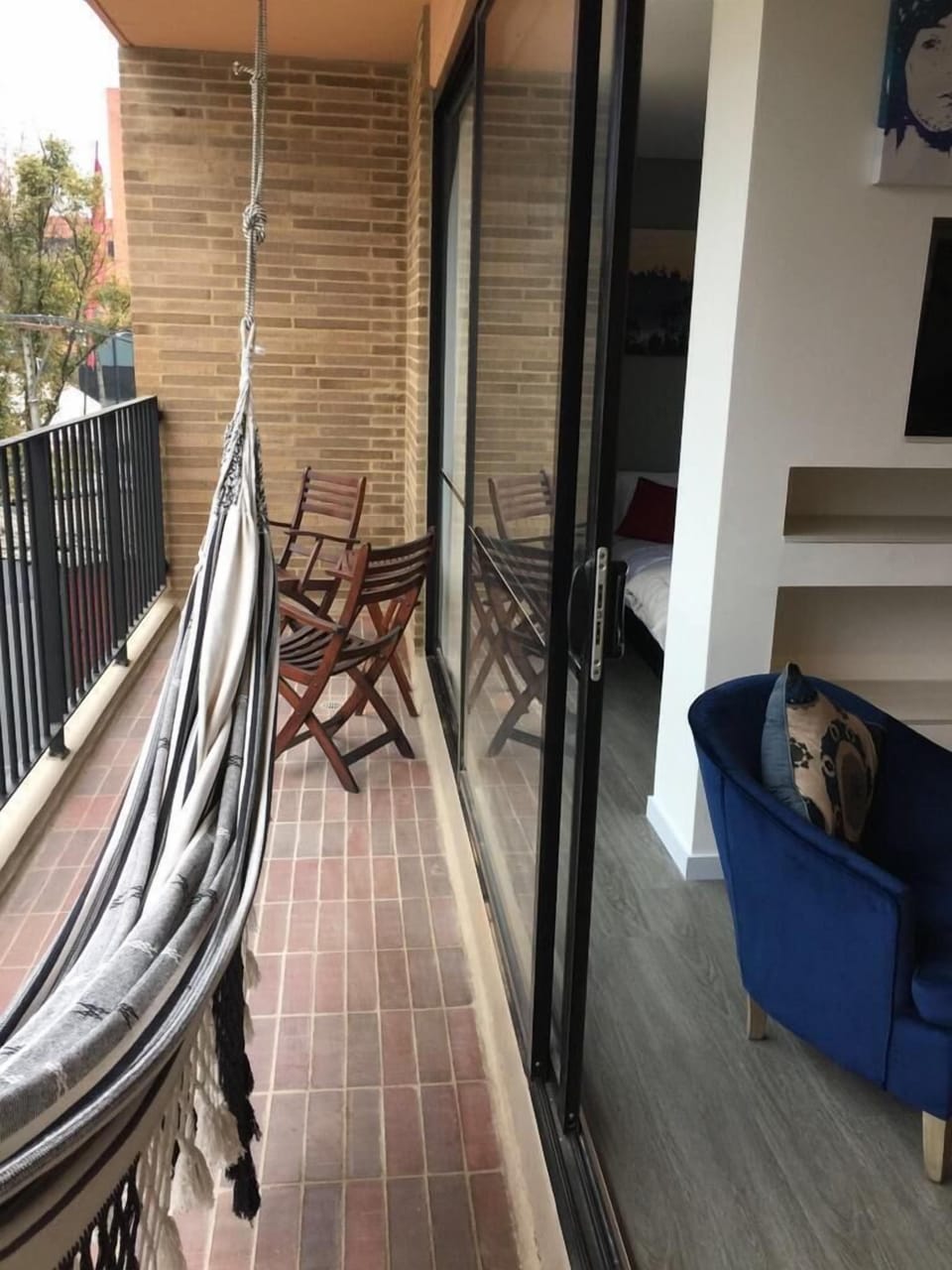 Terraza con hamaca