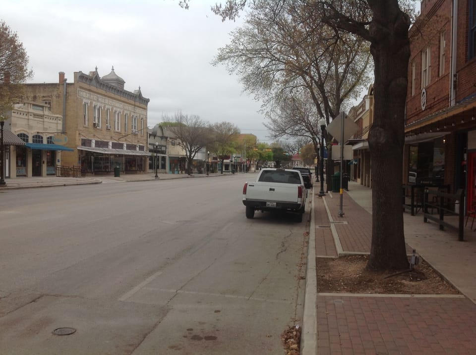 Downtown New Braunfels on a Sunday morning