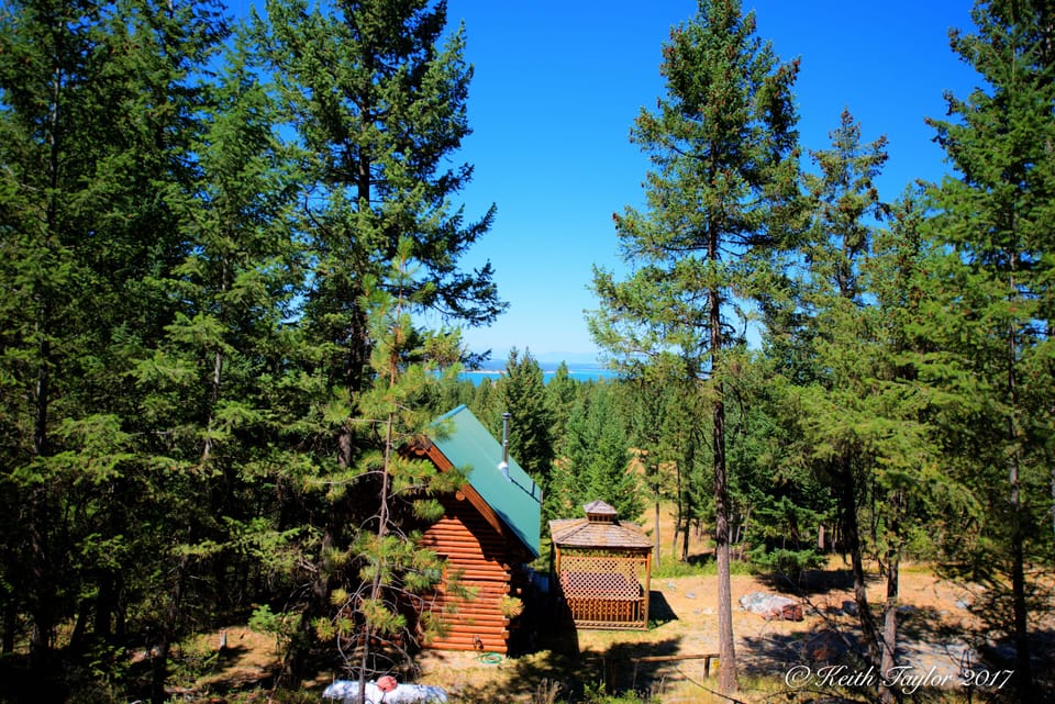 The view of Lake Koocanusa from your seating area above The Eagle's Nest.