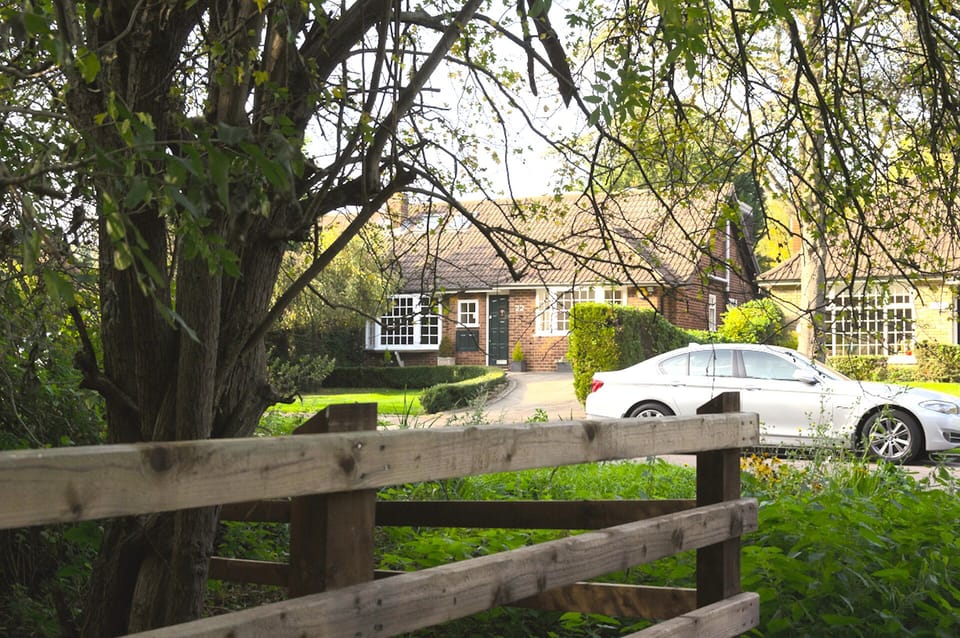 View to the house from the park that's directly across the road from it.