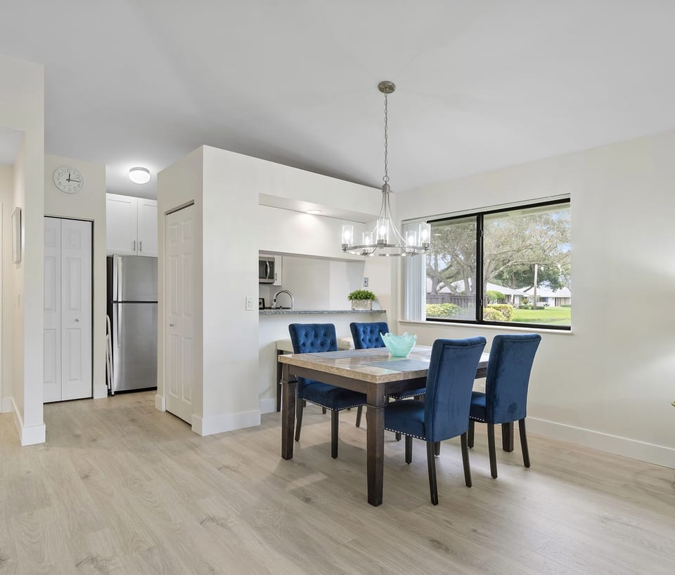 Comfortable dining area filled with natural light.