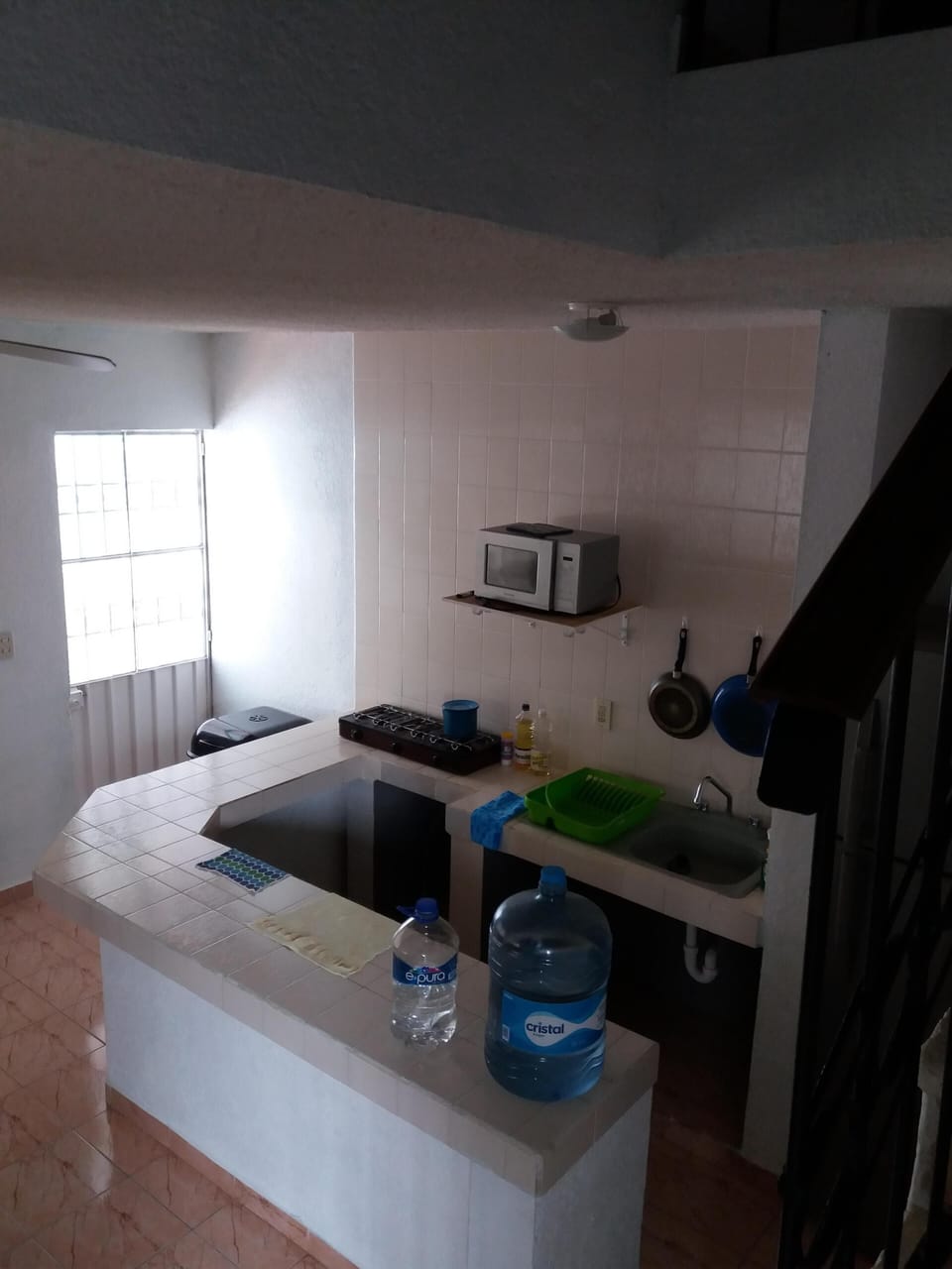 Kitchen and shared living room.
