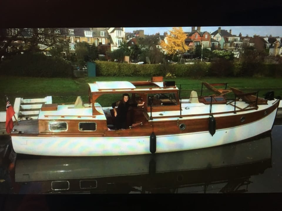 Classic boat available for hire, captained and dependent on weather and tide.