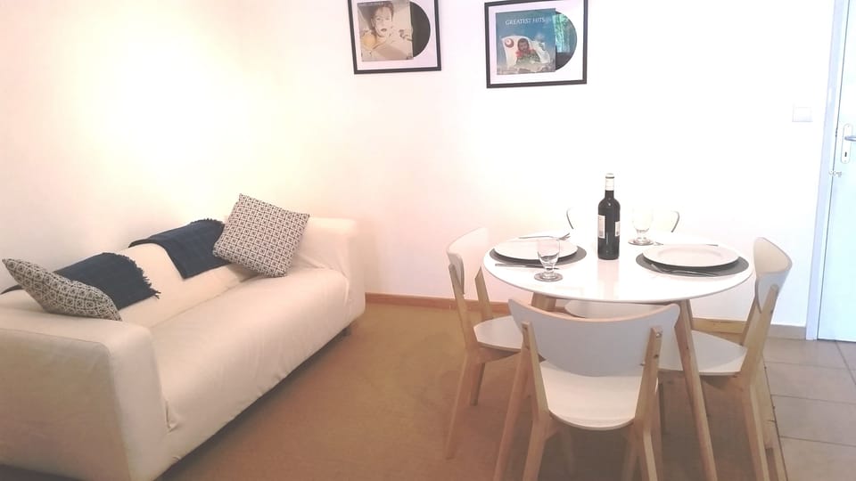 Apartment open plan lounge and dining area
