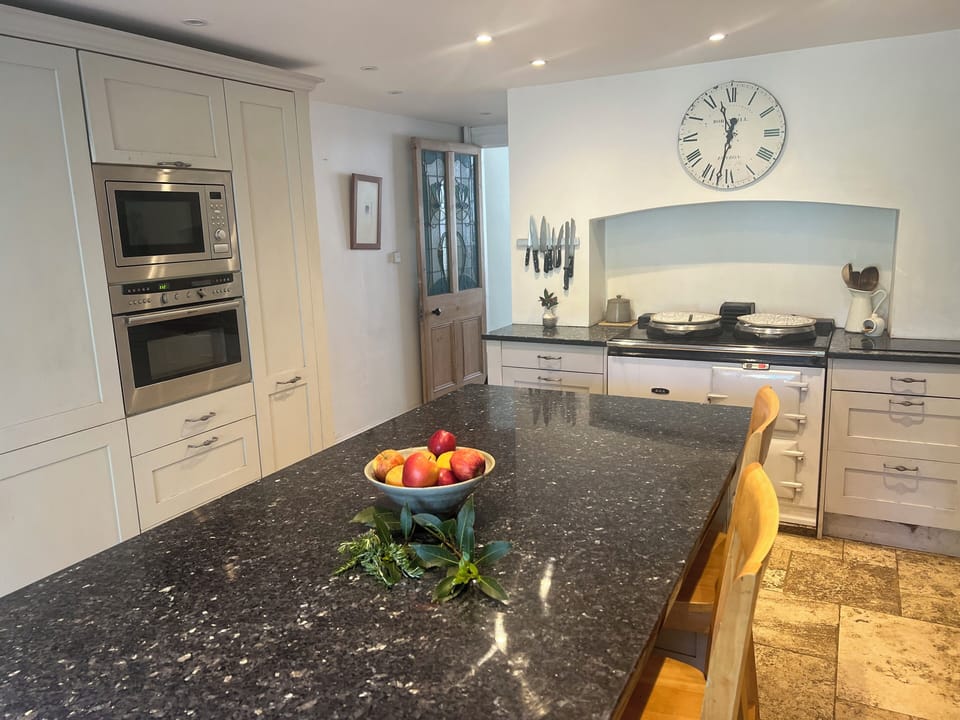 Kitchen  with AGA + Electric oven and hob, microwave