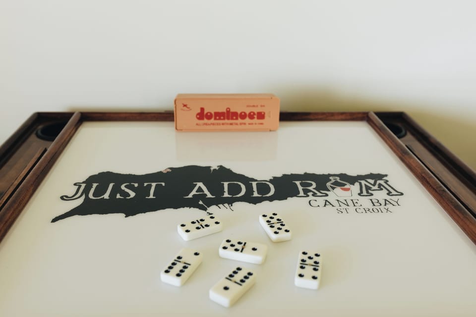 Game table good for dominoes, rummy cube...