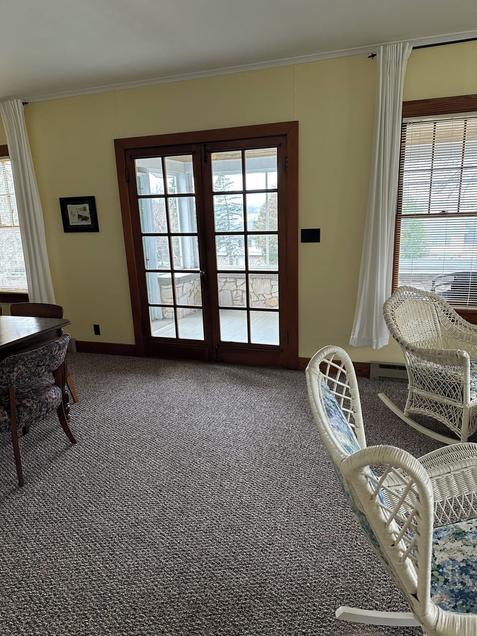 French doors to the screened porch.