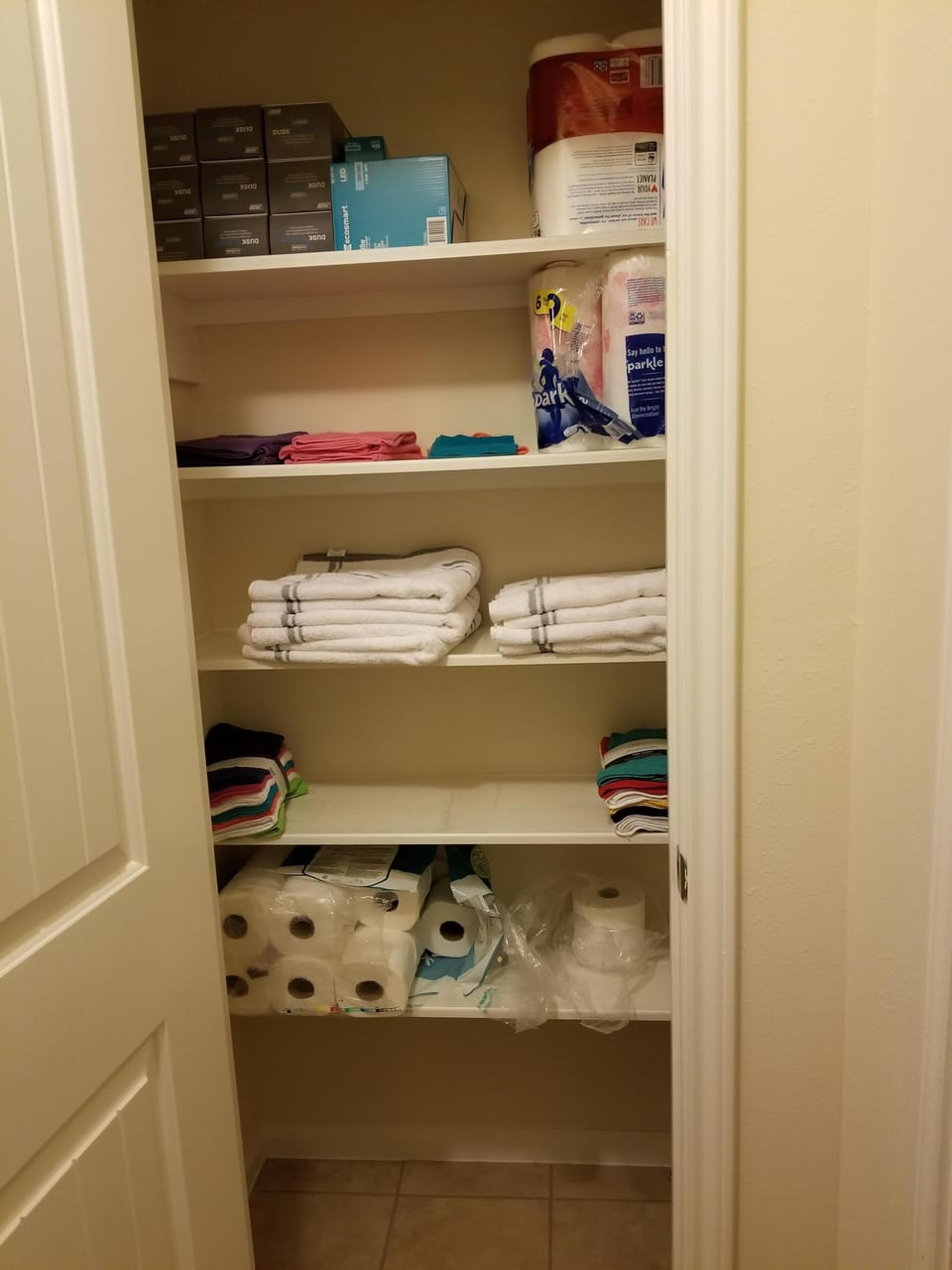 Storage for Towels and Toiletries Downstairs