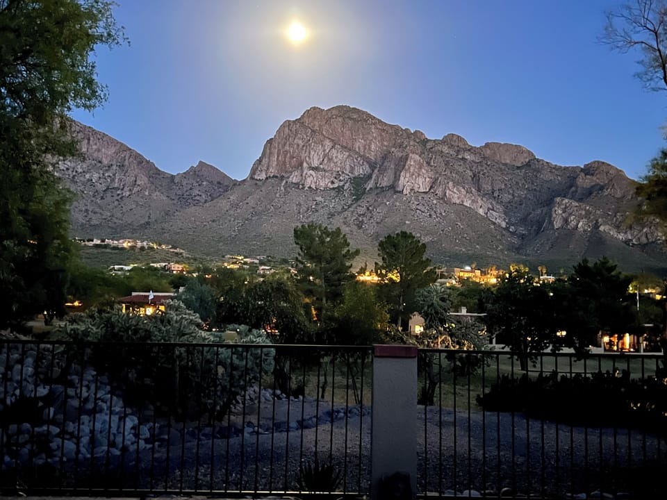Full moon evening on back patio