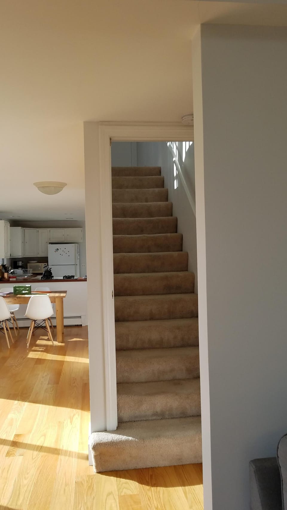 Loft stairs, with door