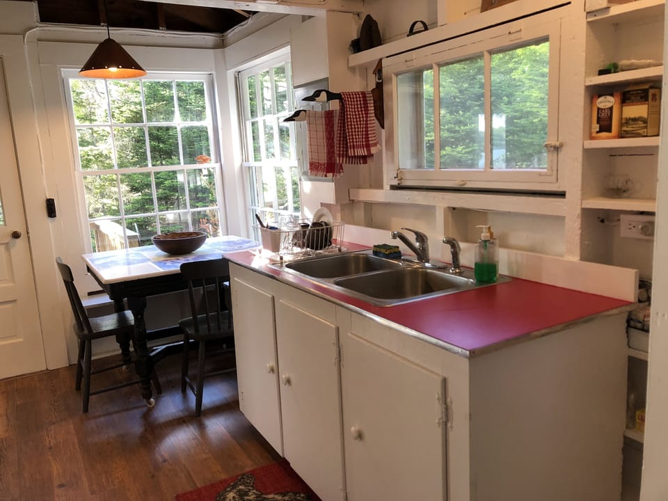 Kitchen with breakfast nook and morning sun