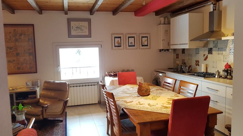 kitchen/dining/ living area
