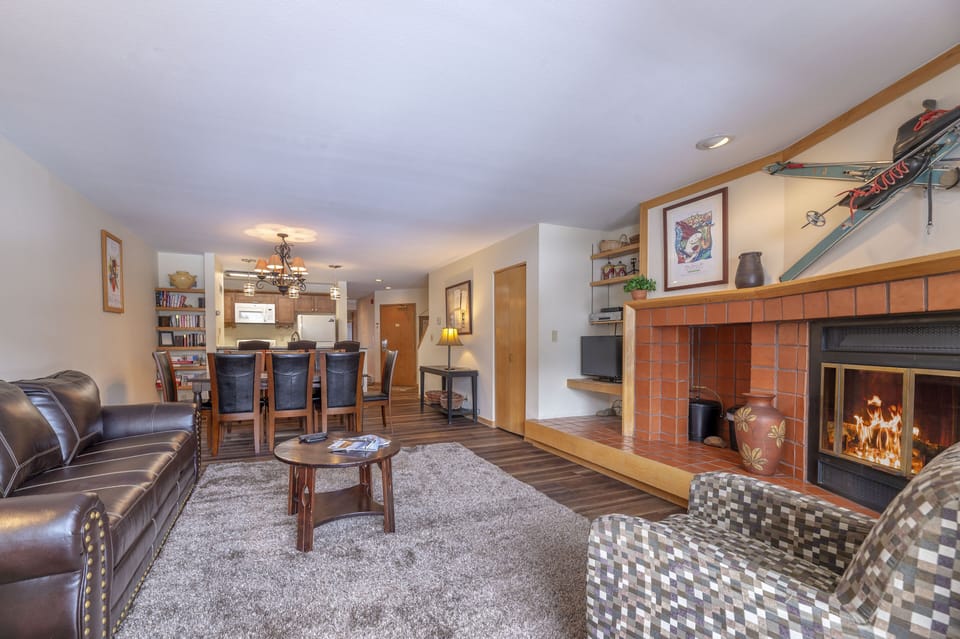 Living Room 1--fireplace, TV1, Queen fold out (sleeps 2).