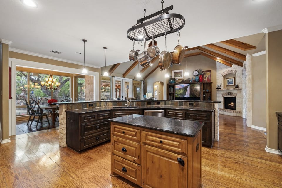 Kitchen with open view to Main Living area.