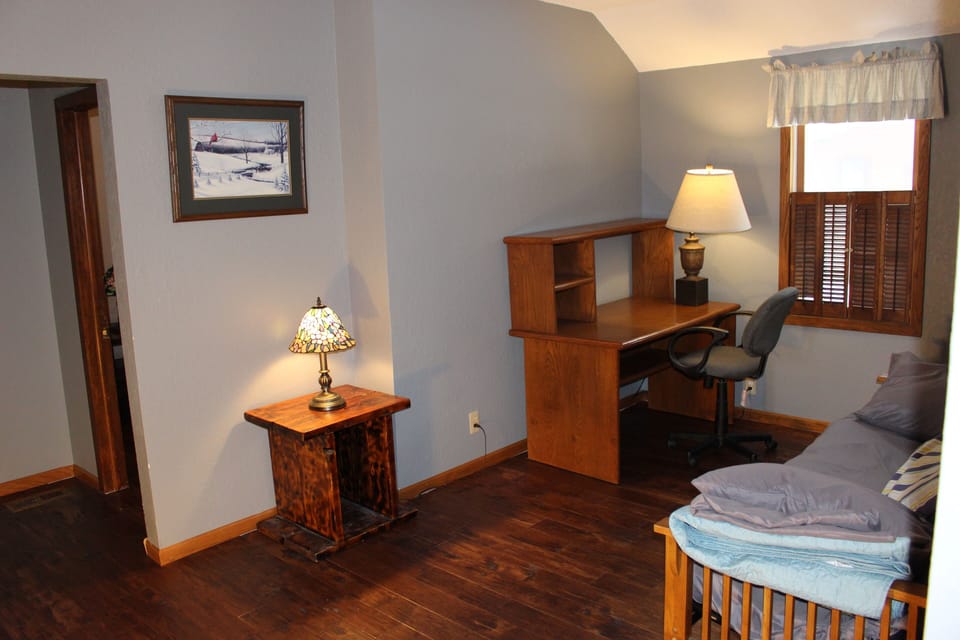 Downstairs office area w/futon