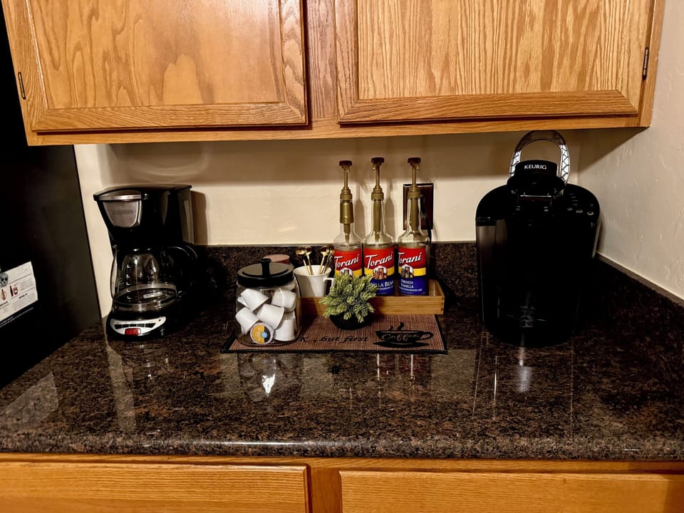 The best place to start your day! Well stocked Coffee station