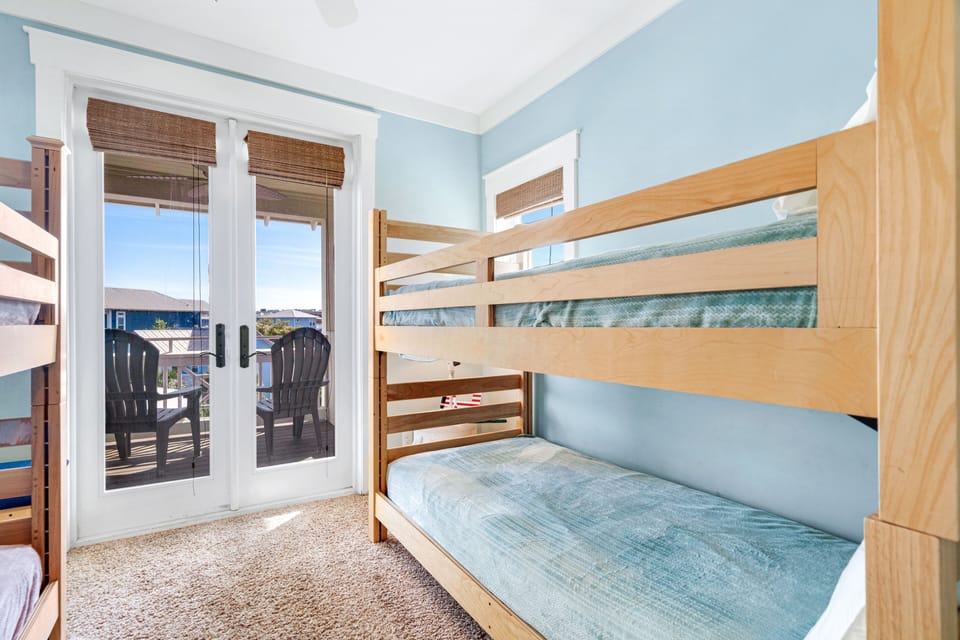 3rd Floor Bunk Room #1 (4 Twin beds) - covered private balcony
