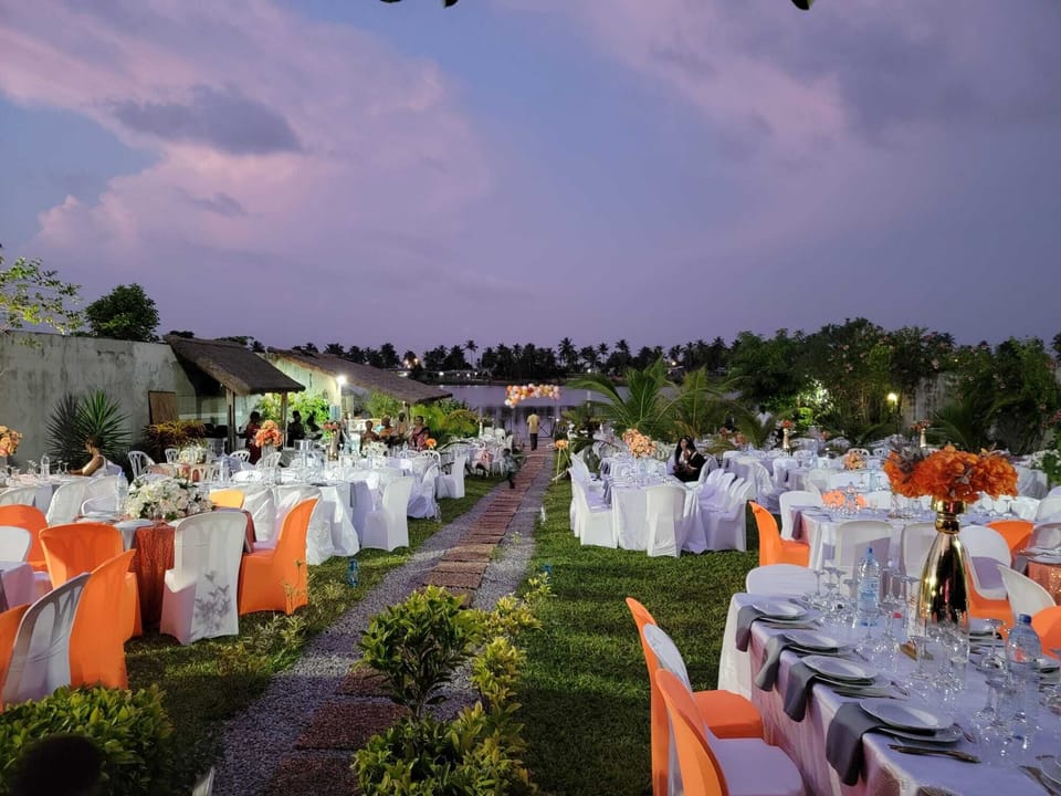 Outdoor banquet area