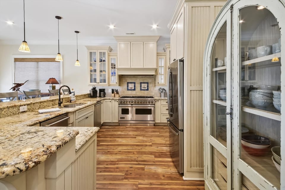 The family chef will love the gourmet kitchen.