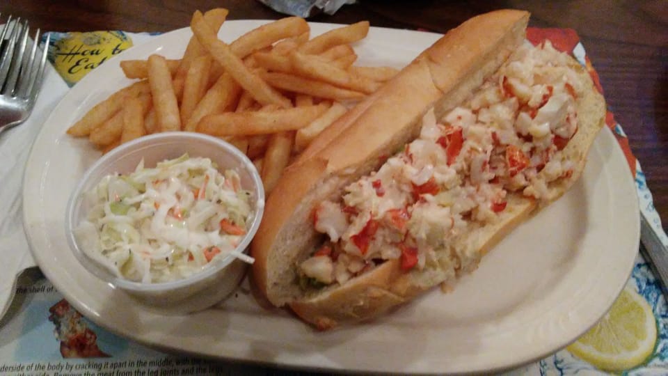 Lobster roll at the Bell Buoy.