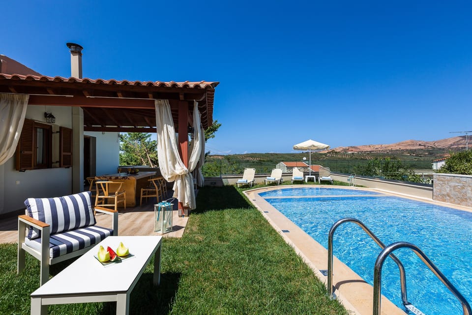 The outdoor area of Kampos Villa III, could be described as a summer fantasy!