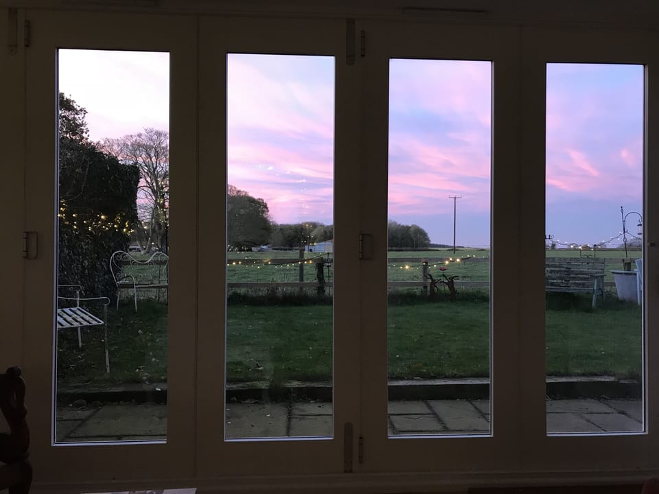 Sunset view from inside sitting room