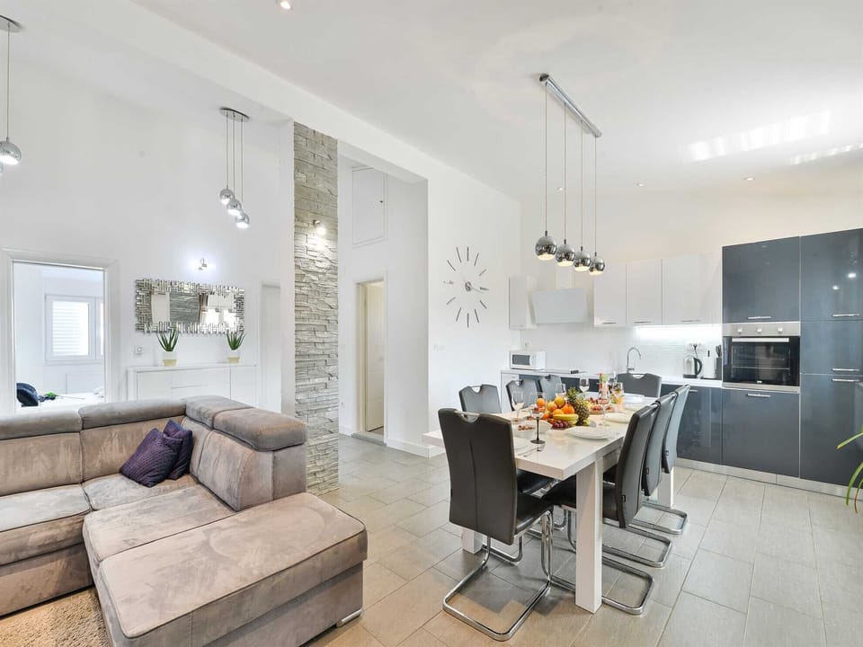 Luxury and spacious living room, dining room and a kitchen