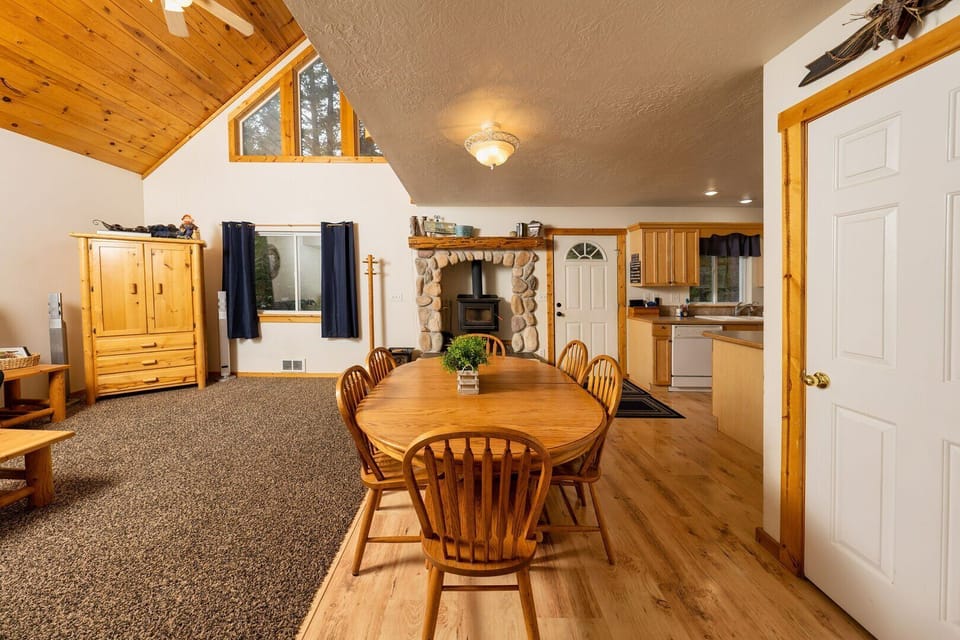 You'll love spending time in the large living area, with its vaulted ceilings and charming feel.