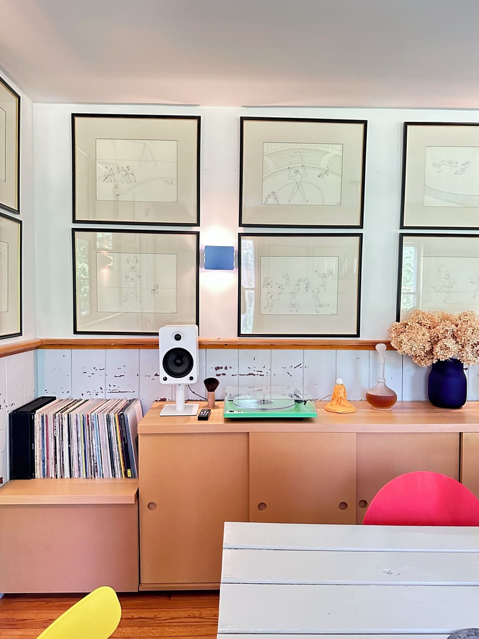 Dining room credenza with record player