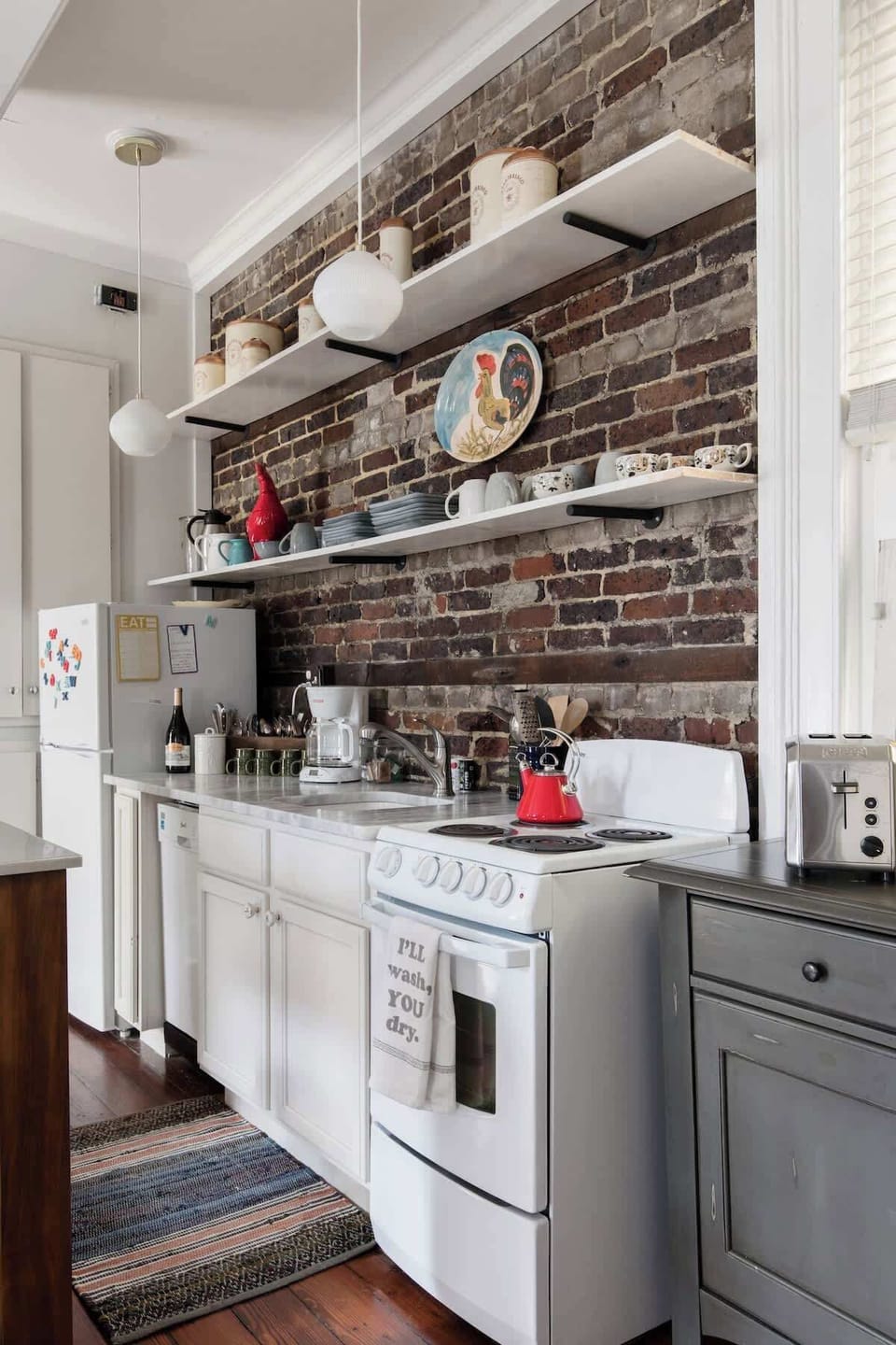 well stocked with coffee,tea and creamer  ....you'll never arrive home  to a empty refrigerator