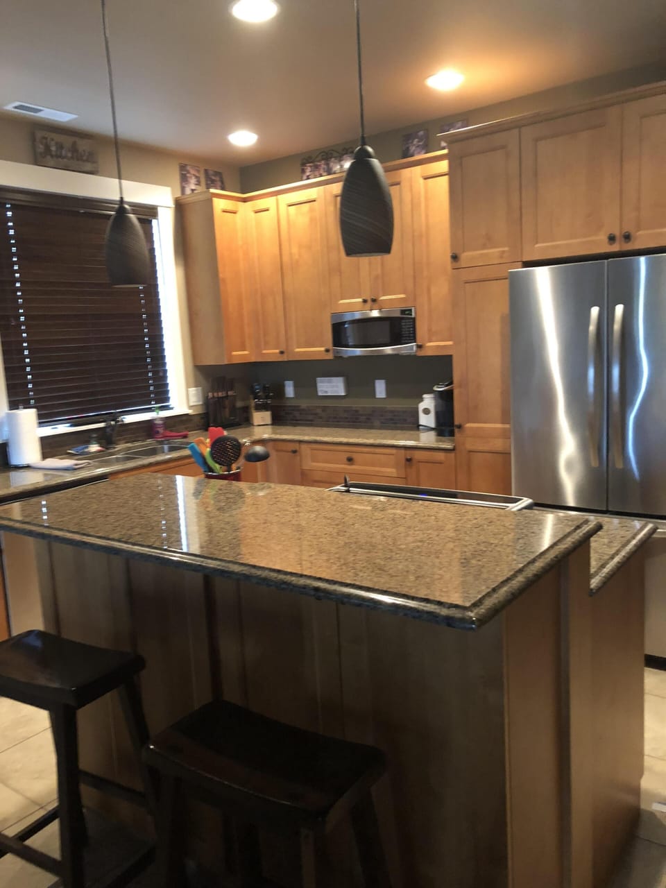 The kitchen comes full stocked with more than you need.