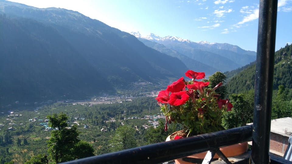 south east view from balcony............. Himalaya s and Beas valley