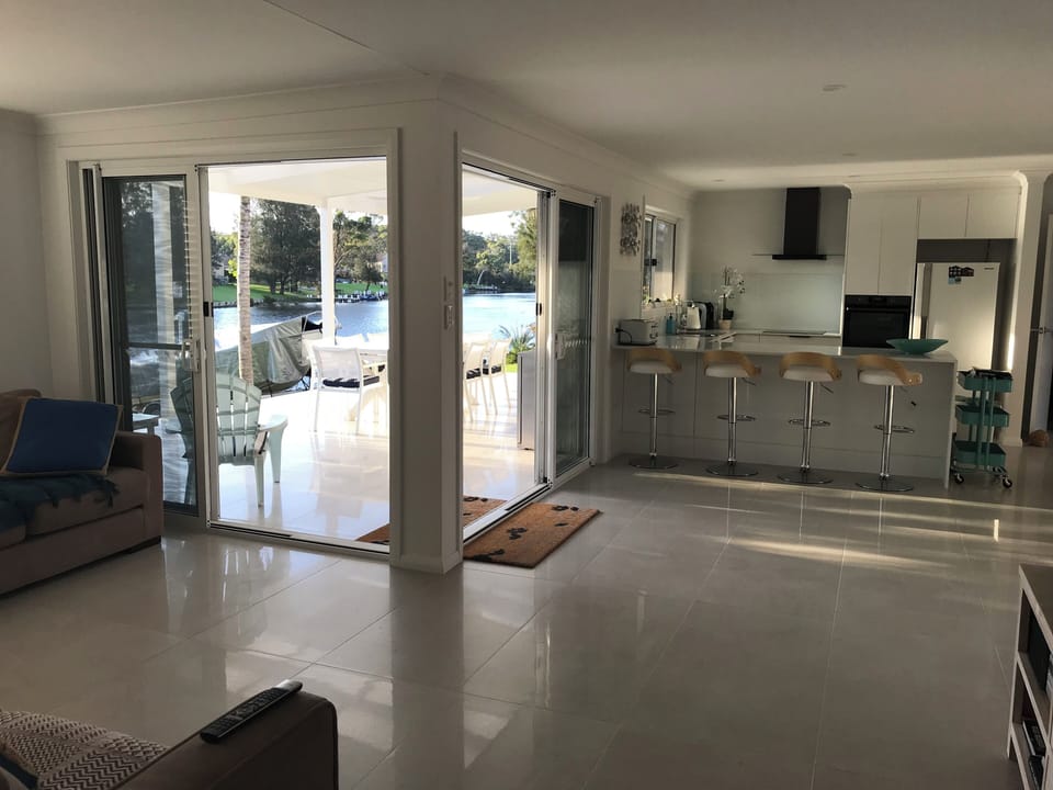 All new open plan living areas connect lounge, kitchen and dining areas to deck