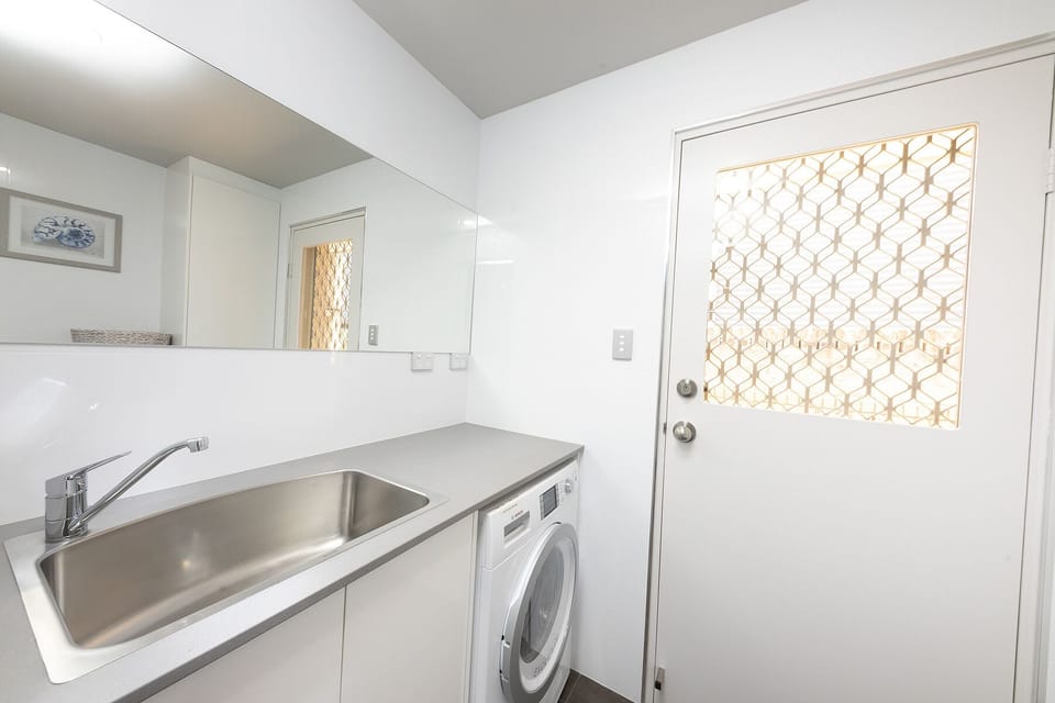 Modern laundry with combined washer/dryer