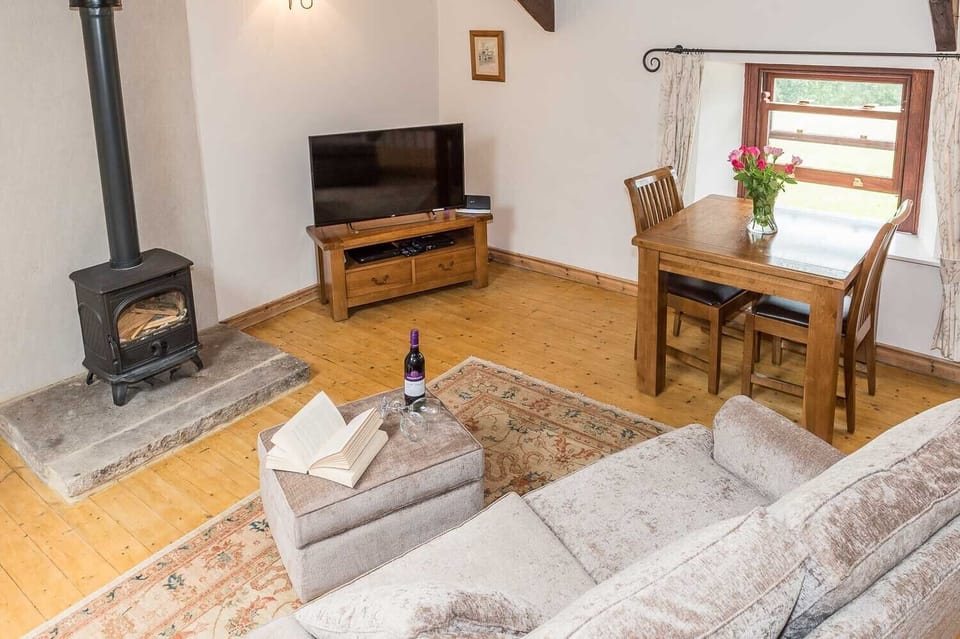 Lounge with wood burner