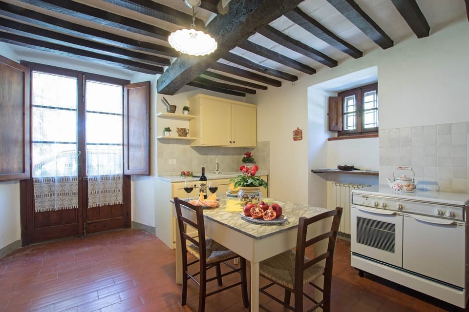 spacious kitchen leads to the garden