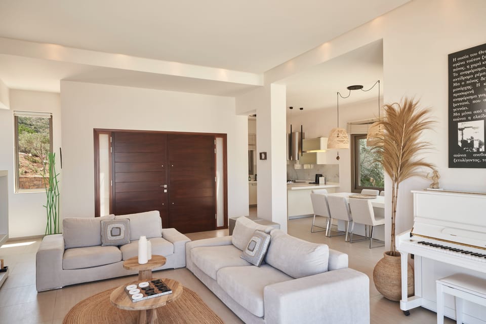 Open plan living, kitchen and dining areas