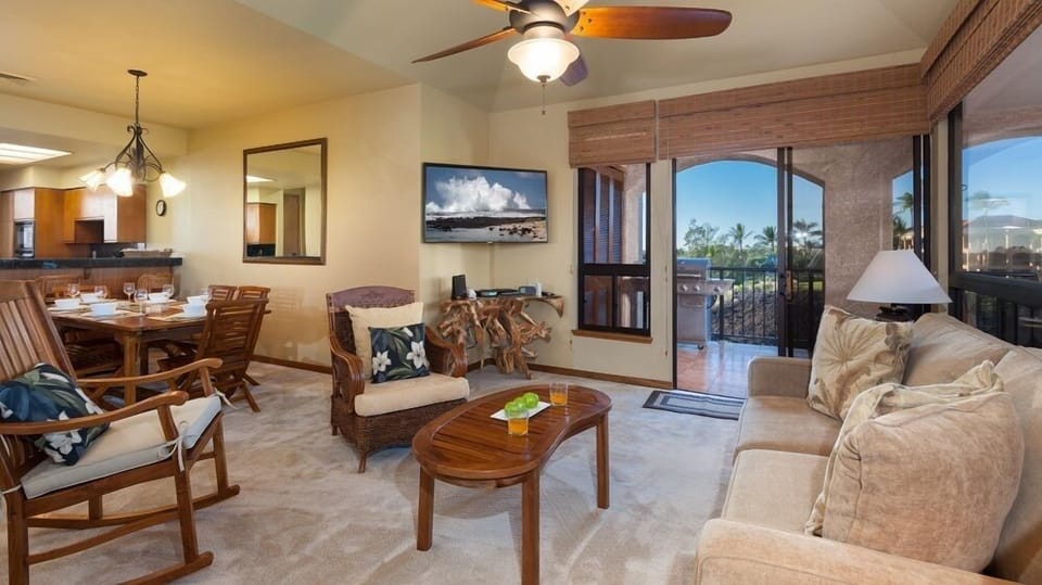 Cozy, spacious living room *BBQ has been removed from lanai, per HOA requirements*