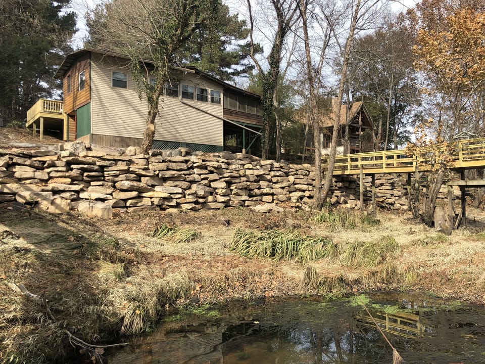 New retaining wall and walk way.