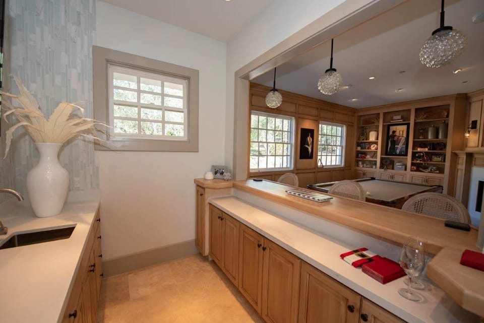 Bar and pool table room from another angle