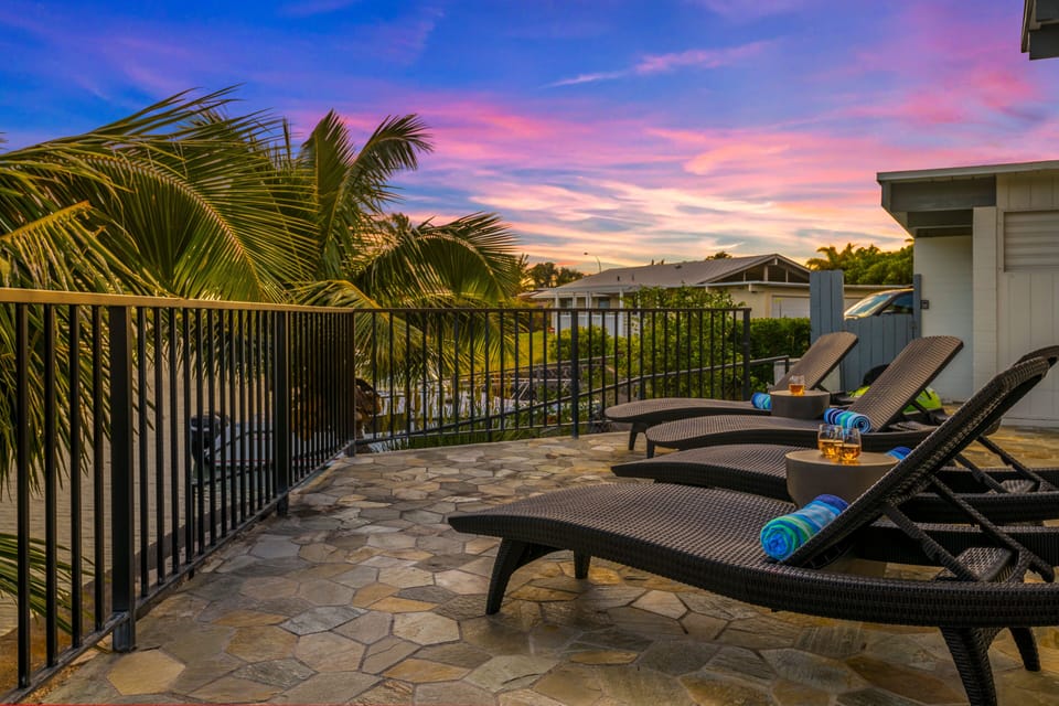 Unwind on the private sun deck, perfect for soaking up the Hawaiian rays or enjoying a colorful sunset after a day of island adventures.