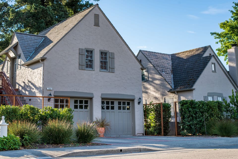 Guest loft is located above separate two car garage.
