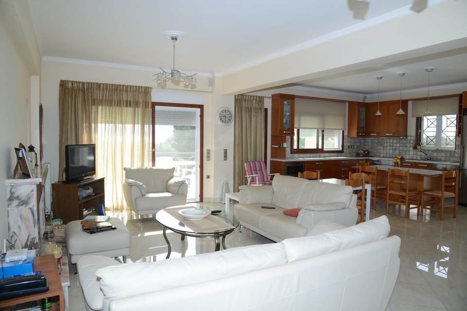 Living Room and Open-Plan Kitchen.
