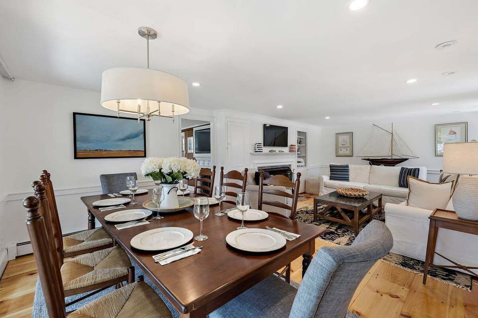 Dining Area and living room with TV
