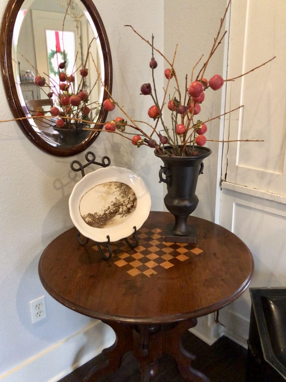 Quaint entry welcome table