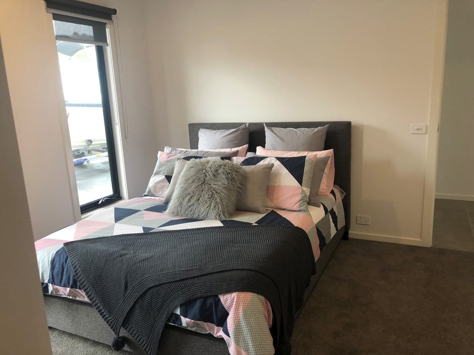 Brand new quality queen size bed with fresh trendy linen
