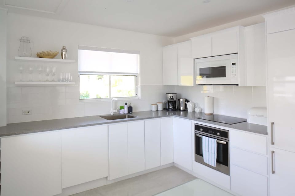 Fully stocked kitchen with full size appliances.
