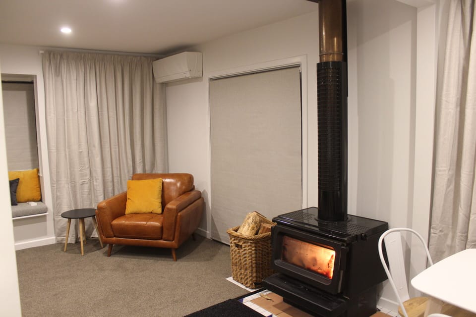 Log burner in the winter