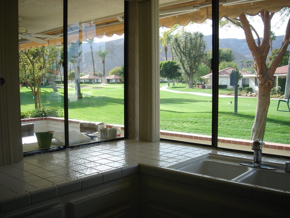 Mountain and Golf course view from Kitchen